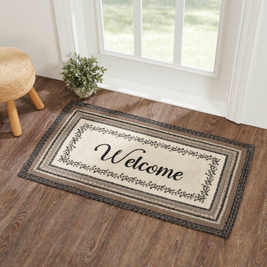 Floral Vine Jute Braided Rug Rect. with Rug Pad 27